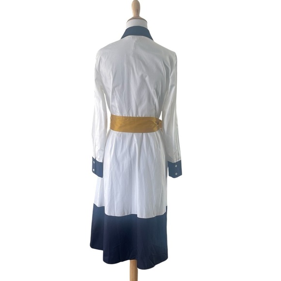 Boden Color Block Button down Midi Shirt Dress - Picture 2 of 5